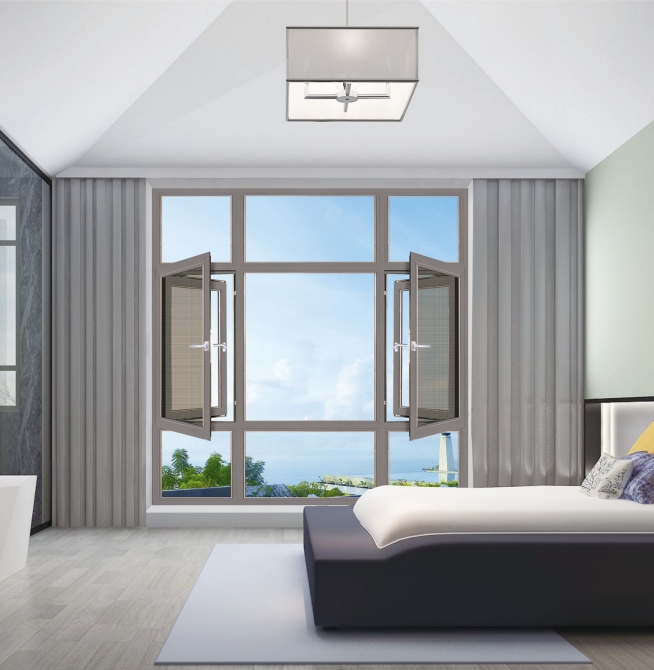 PGW108斷橋金鋼網(wǎng)一體外開窗系列